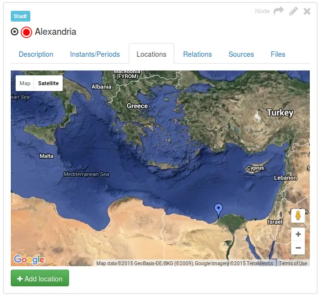 Node geographic view